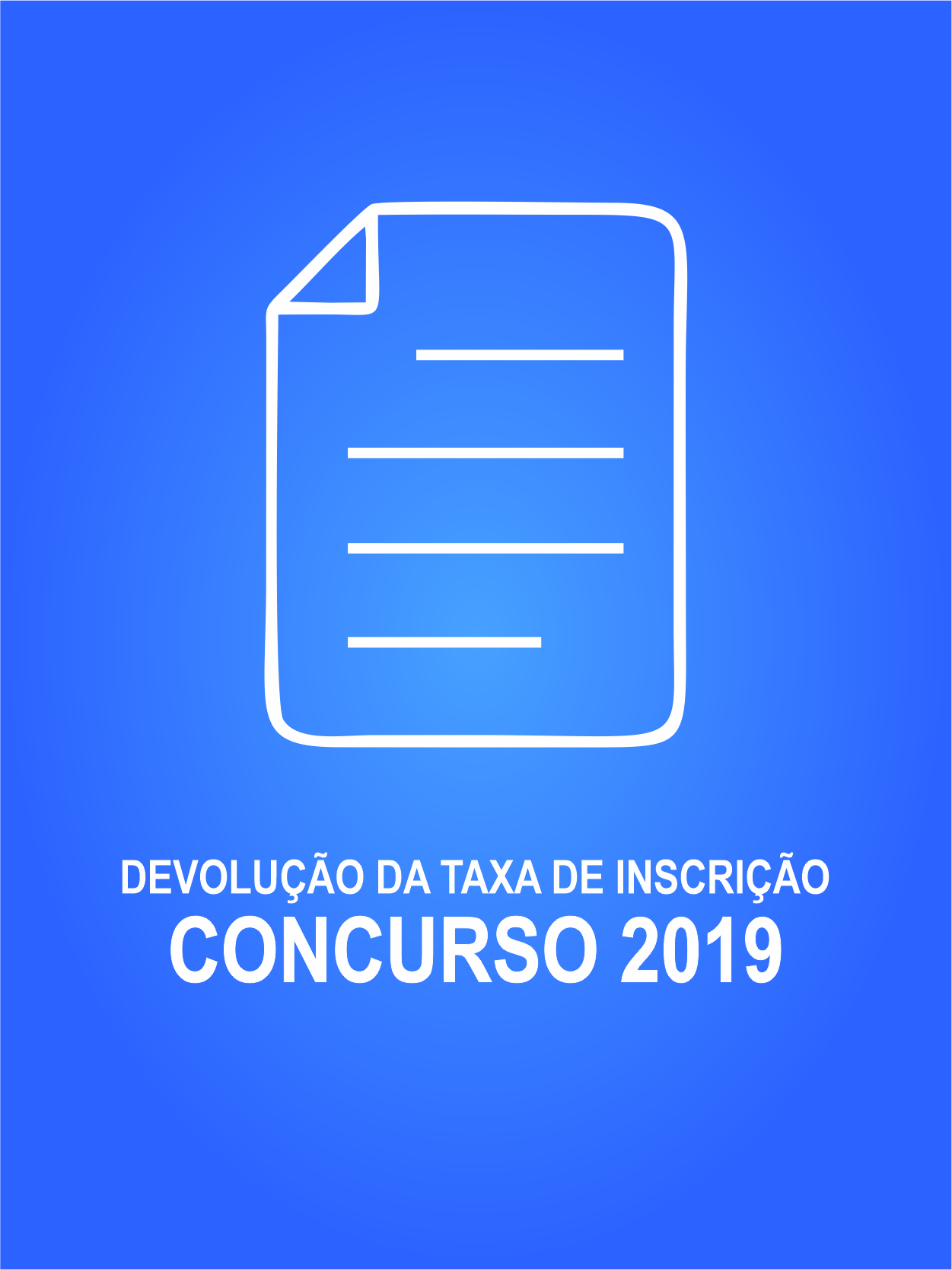 Devolução Taxa Inscrição Concurso 2019